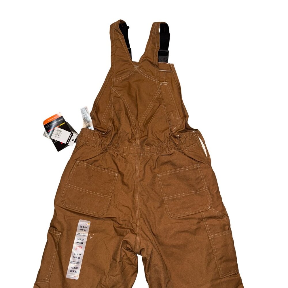 NWT Carhartt Duck Bib Overall Mens 30 X 32 Flame Resistant Heavyweight Quilt Lin - Picture 5 of 7